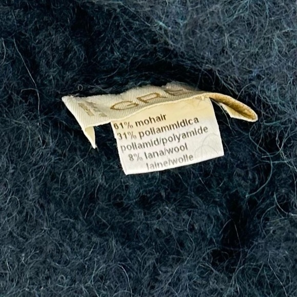 RARE - GREVI FIRENZE - Mohair/Wool - Knitted Black- Beanie Hat - Vintage - Italy - Picture 6 of 6